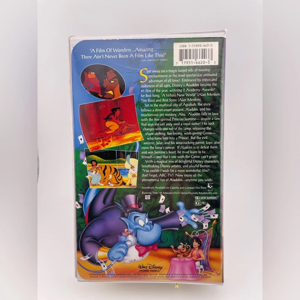 RARE Walt Disney Home Classics Aladdin VHS, 1662 Black Diamond Edition